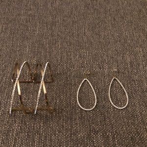 💫Gold Crystal Bracelet w/ matching Earrings